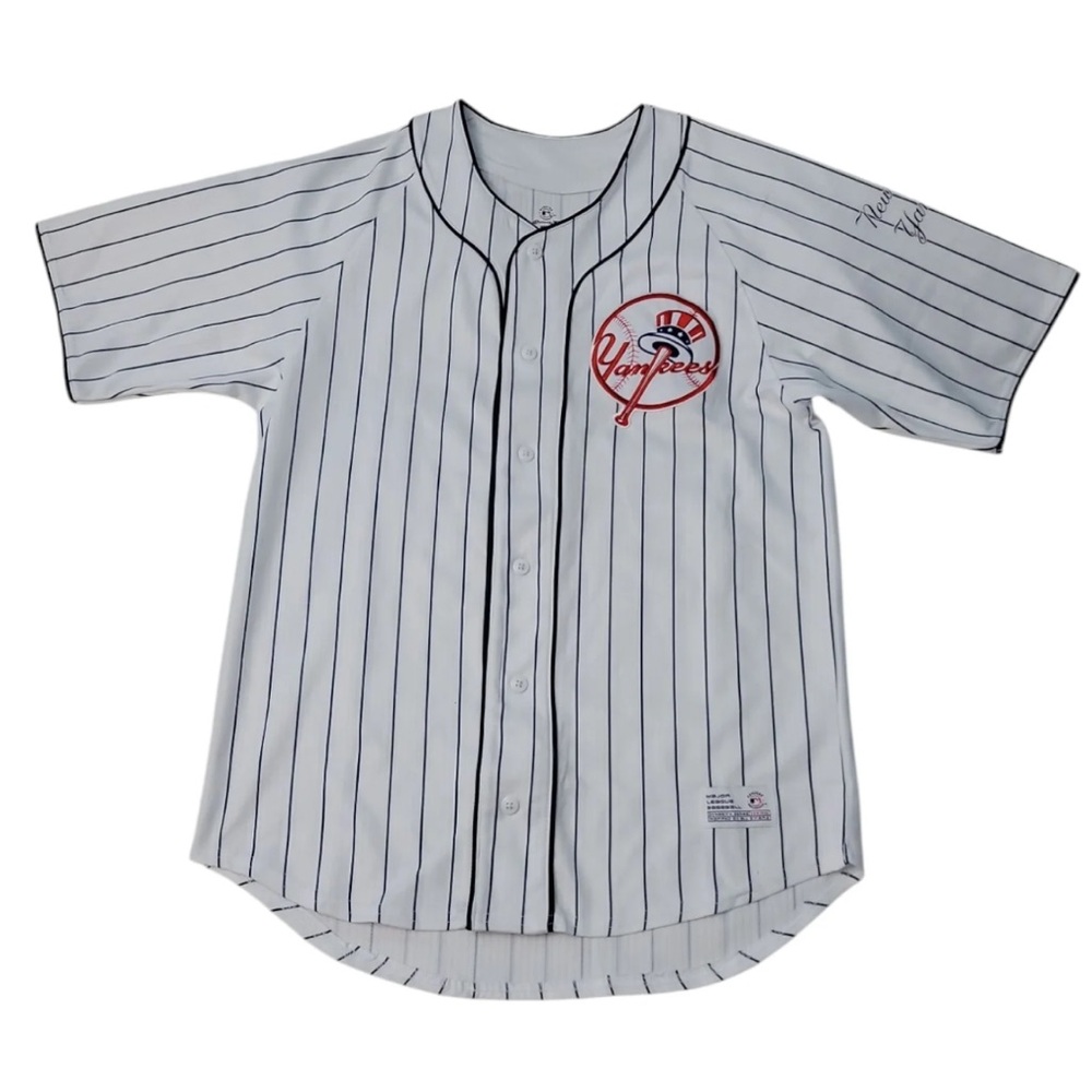 Majestic size 2x men’s Yankees Navy and White Pinstripe Jersey